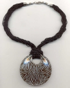 Black and Silver Zebra Necklace